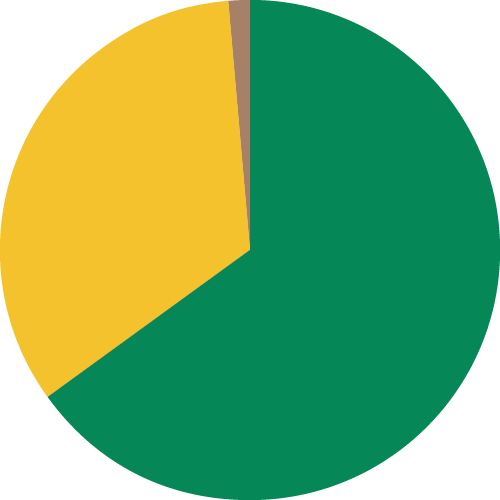 Pie chart representing the percentage of participants who have experienced sexual assault or harassment