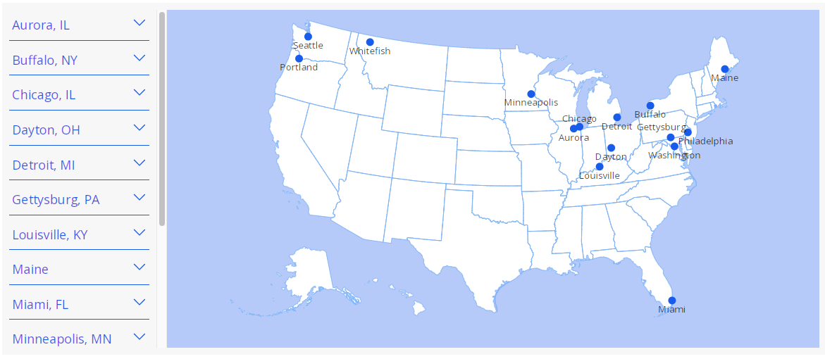 Map of CBP deployments